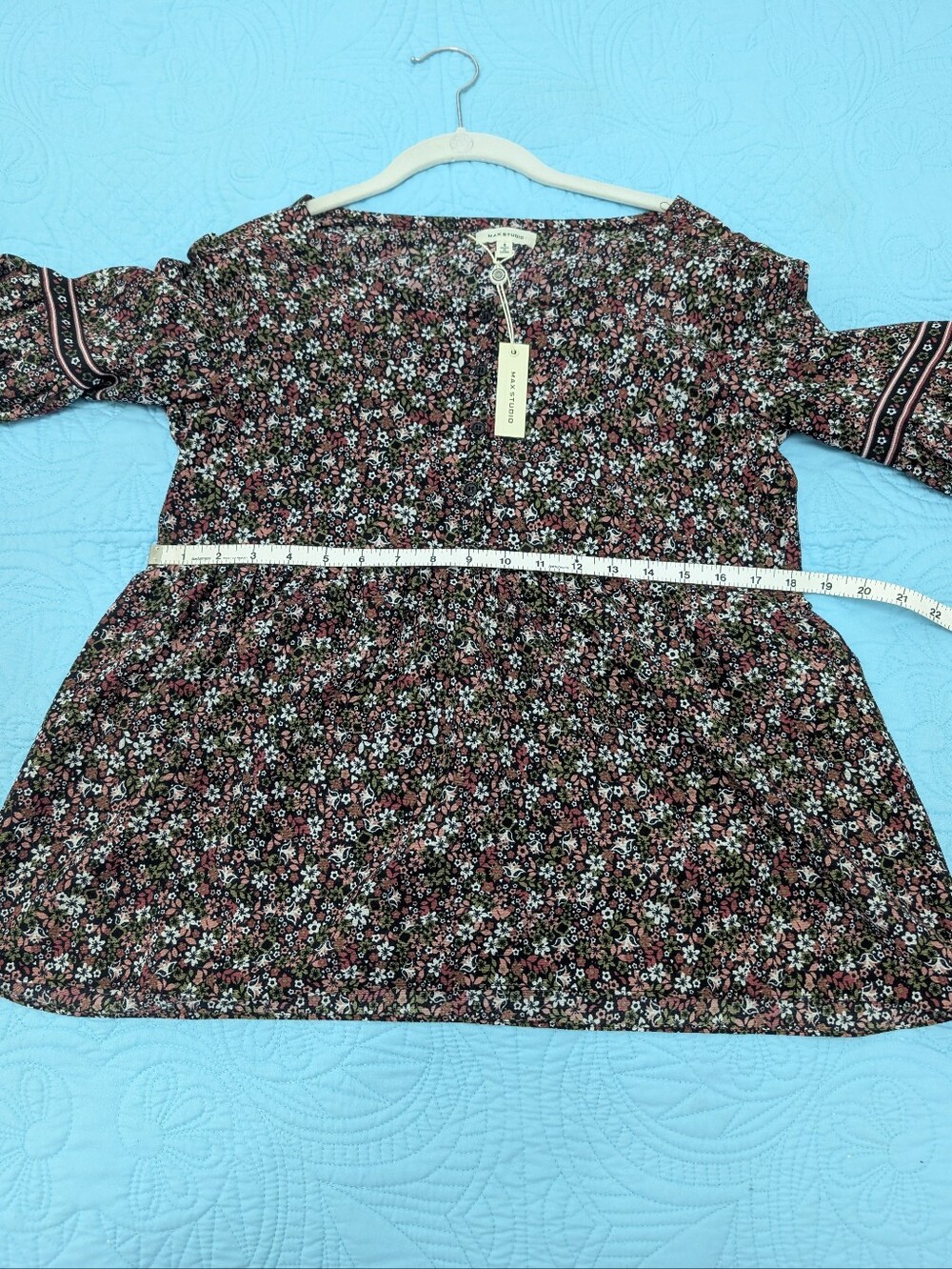 Max Studio Boho Floral Print Long Sleeve Top Cottagecore Size S* - Picture 16 of 16